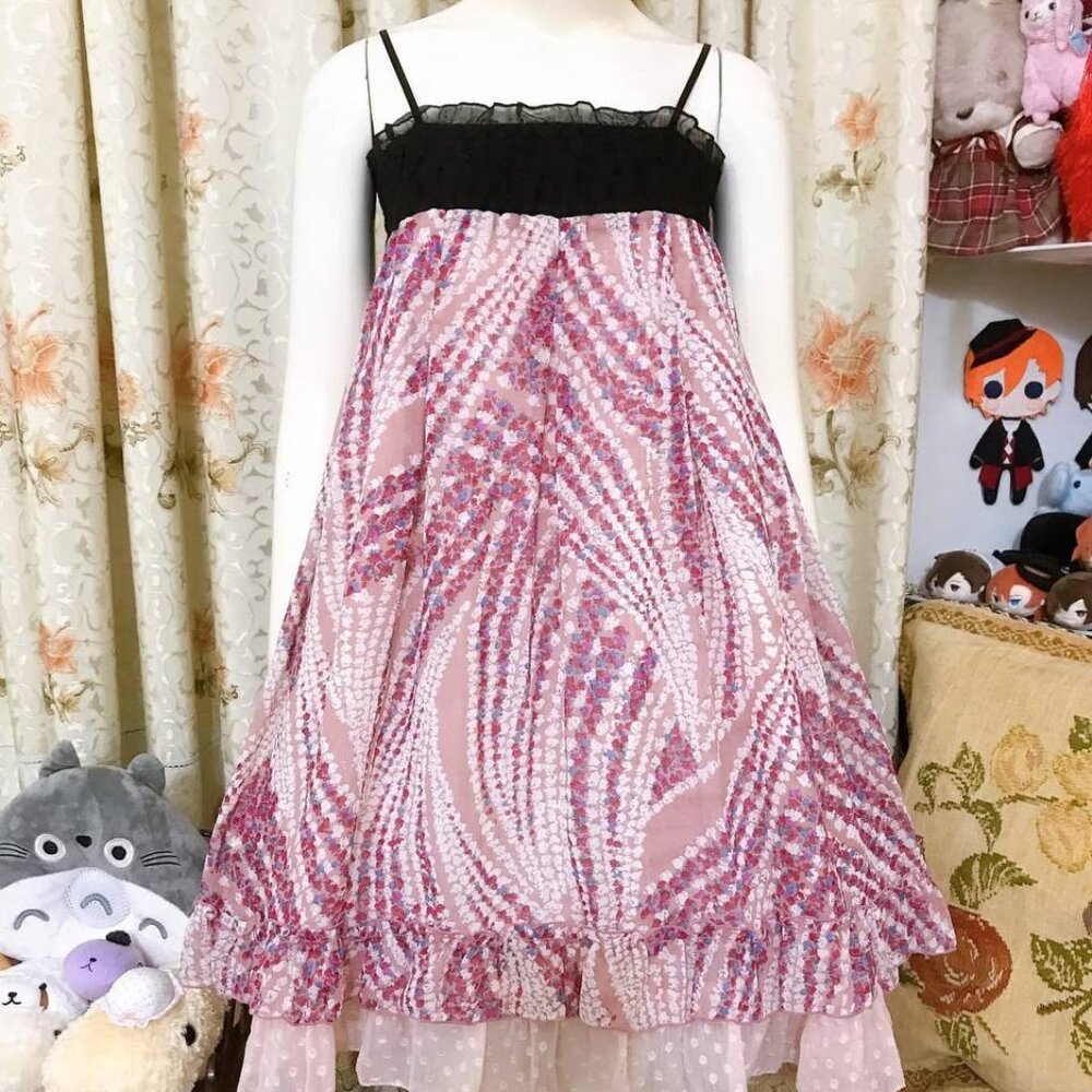 Pink Floral Babydoll Slip Dress